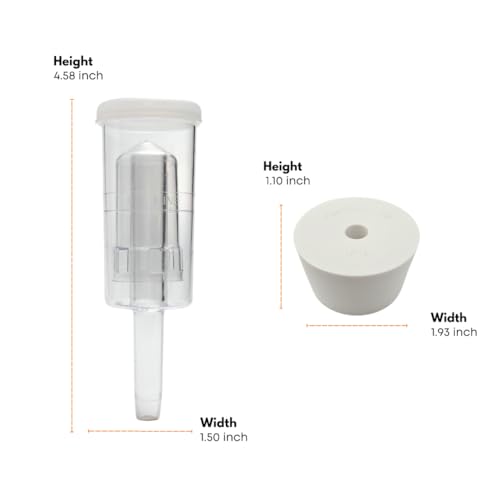 FerMonster B07BQ7JTDJ 3G Wide Mouth Plastic Carboy with #10 Drilled Bung and 3-Piece Airlock  1G  Multicolor